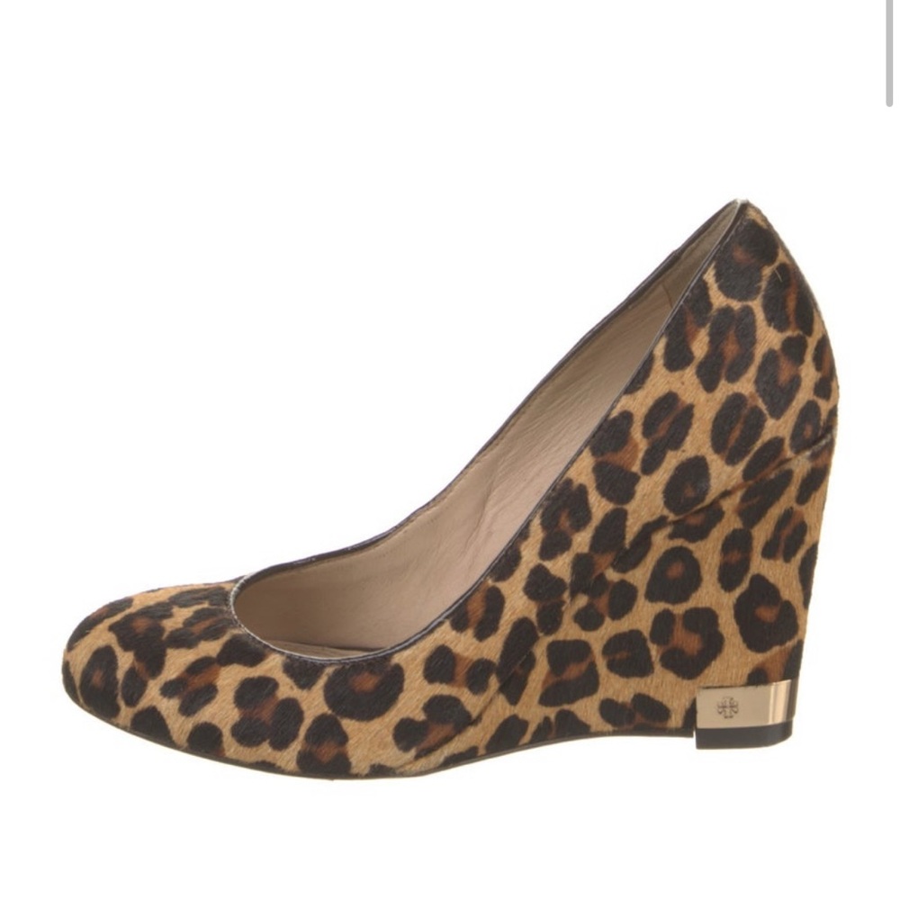 Tory Burch Leopard Print Wedge Heels